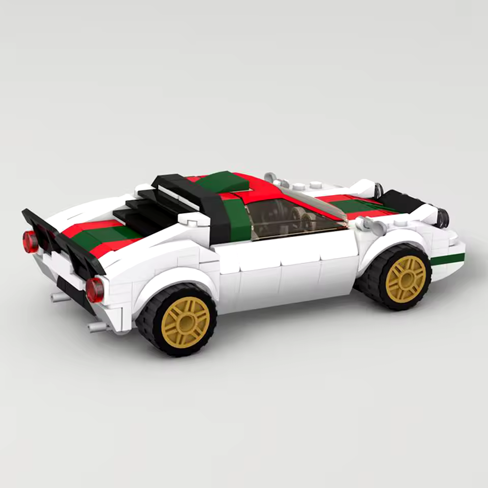 Jeu de briques de course rétro de style Lancia Stratos, 287 pièces