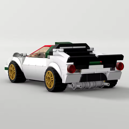 Jeu de briques de course rétro de style Lancia Stratos, 287 pièces