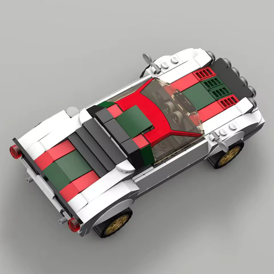 Jeu de briques de course rétro de style Lancia Stratos, 287 pièces