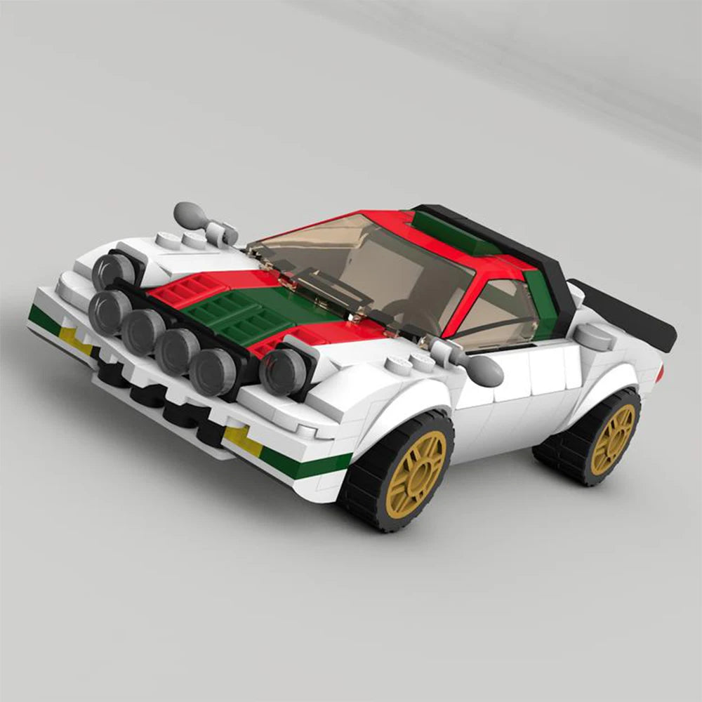 Jeu de briques de course rétro de style Lancia Stratos, 287 pièces