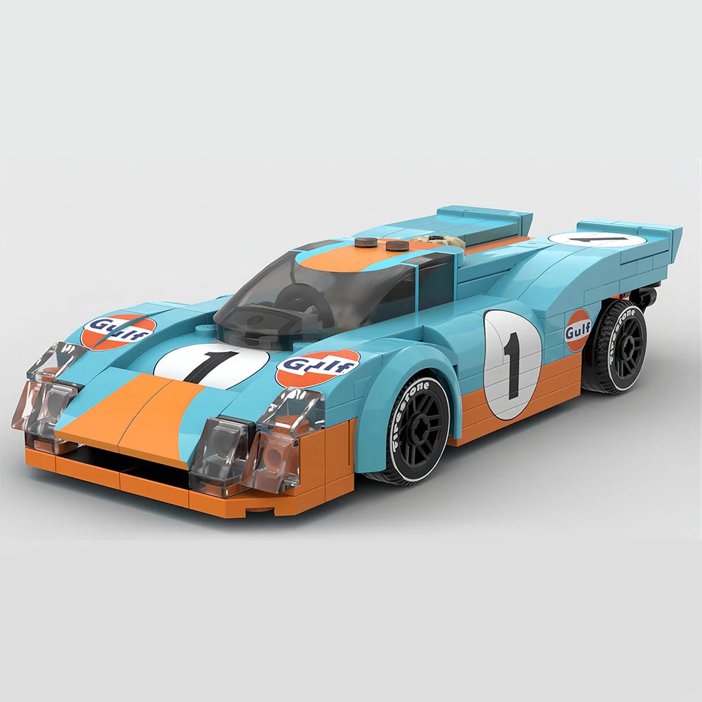 Jeu de construction de voitures de course de style Gulf Le Mans 917K 180 pièces