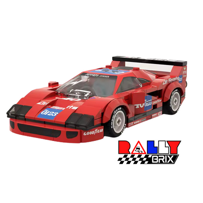 Red F40 Turbo Racer 80s Italian Super Car Model Brick Set Kit 187 Pieces