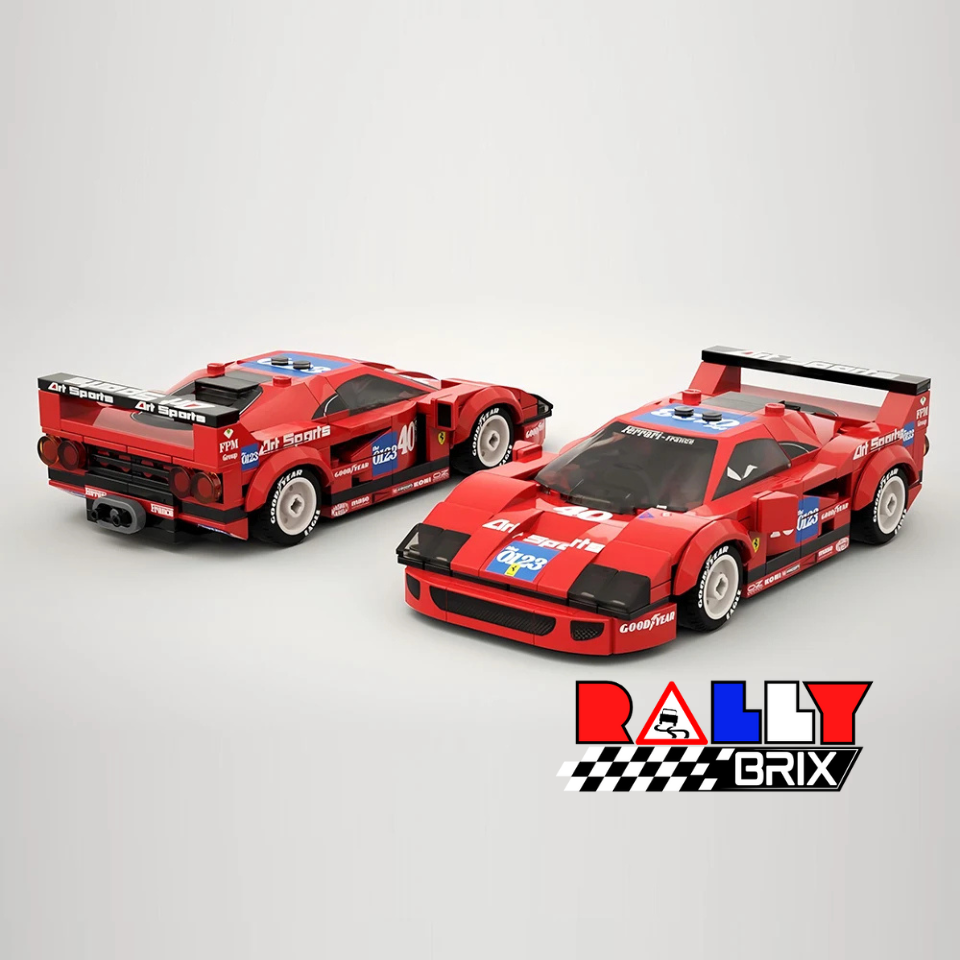 Red F40 Turbo Racer 80s Italian Super Car Model Brick Set Kit 187 Pieces