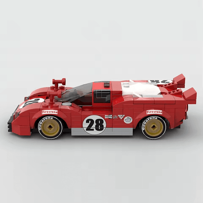 Red Retro 24 Hour 1970 Endurance Racing Car Brick Model 231 Pieces