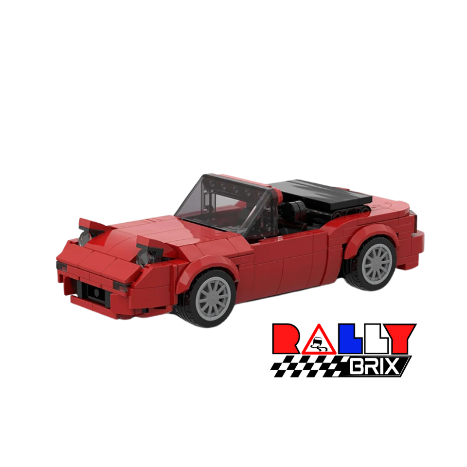 Red Soft Top Sports Car Brick Model Set MX5 Miata Eunos Inspired 306 Pieces