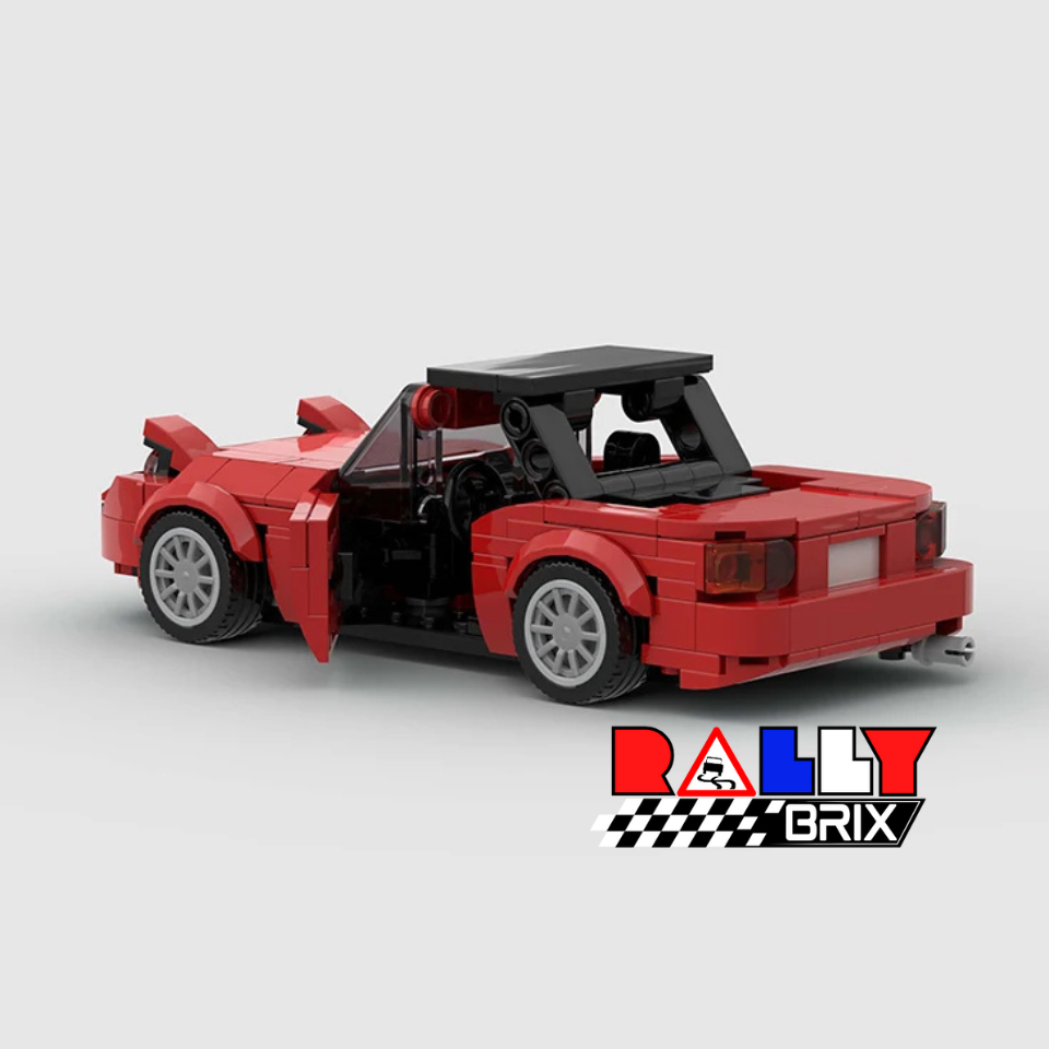 Red Soft Top Sports Car Brick Model Set MX5 Miata Eunos Inspired 306 Pieces