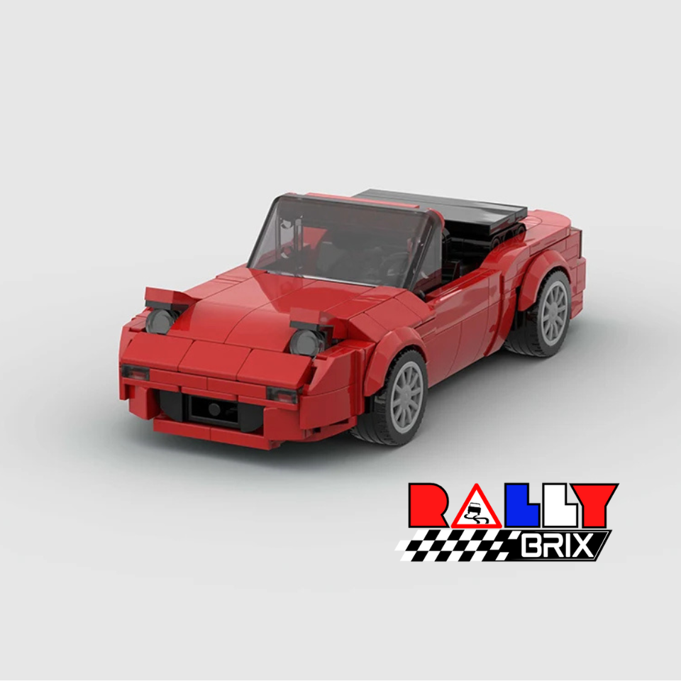 Red Soft Top Sports Car Brick Model Set MX5 Miata Eunos Inspired 306 Pieces