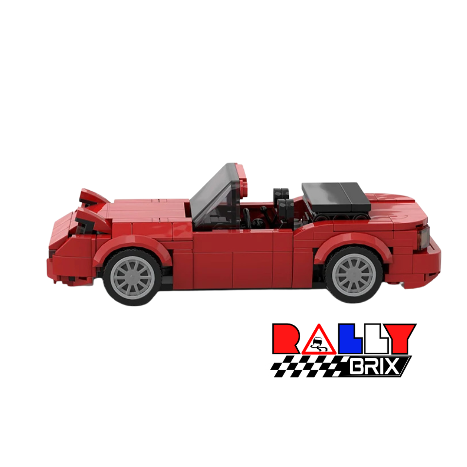 Red Soft Top Sports Car Brick Model Set MX5 Miata Eunos Inspired 306 Pieces