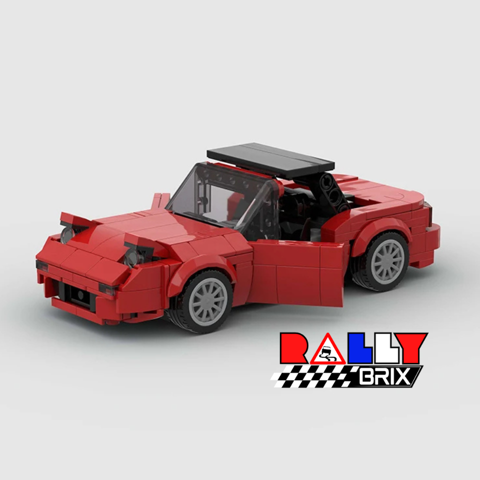 Red Soft Top Sports Car Brick Model Set MX5 Miata Eunos Inspired 306 Pieces