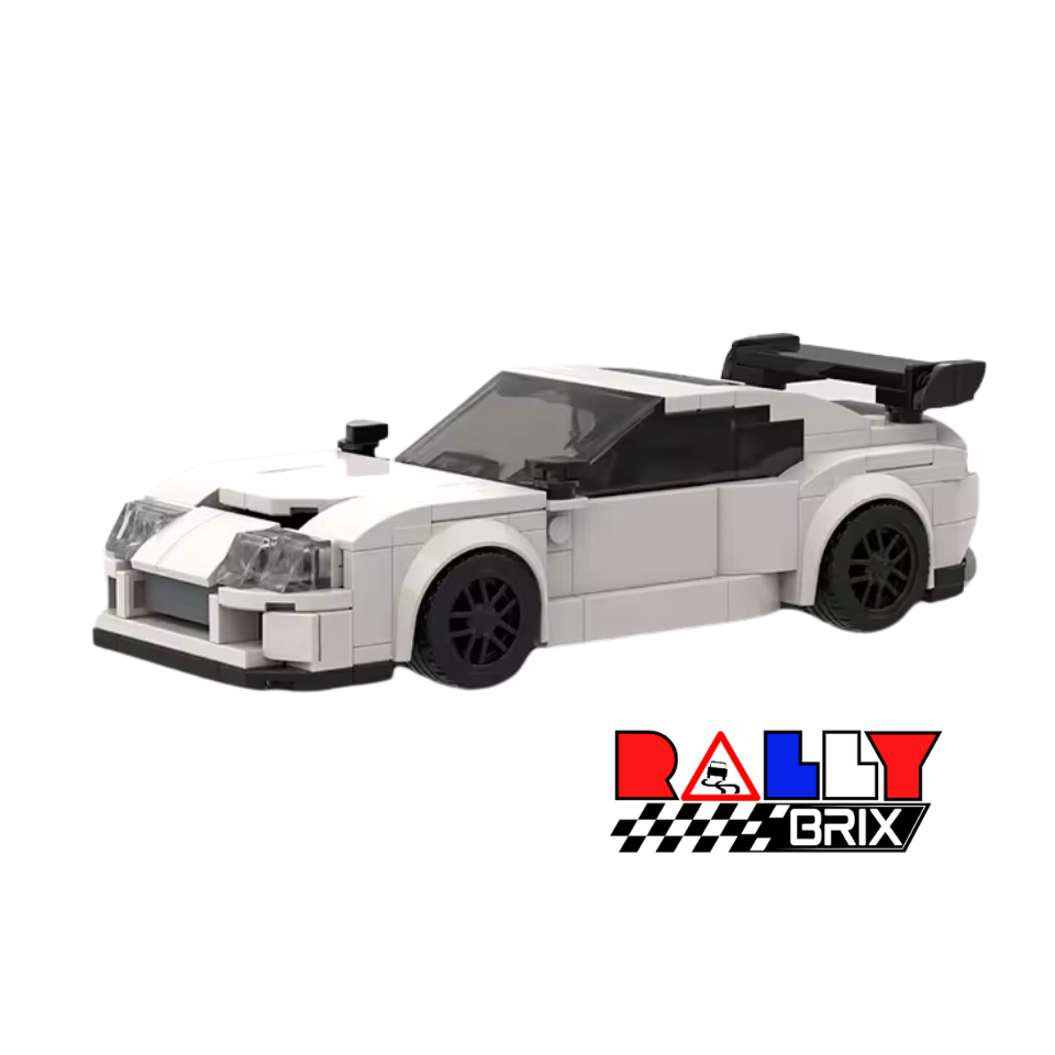 Supra MK4 Turbo 2JZ Style JDM Brick Race Car Set White 263 Pieces