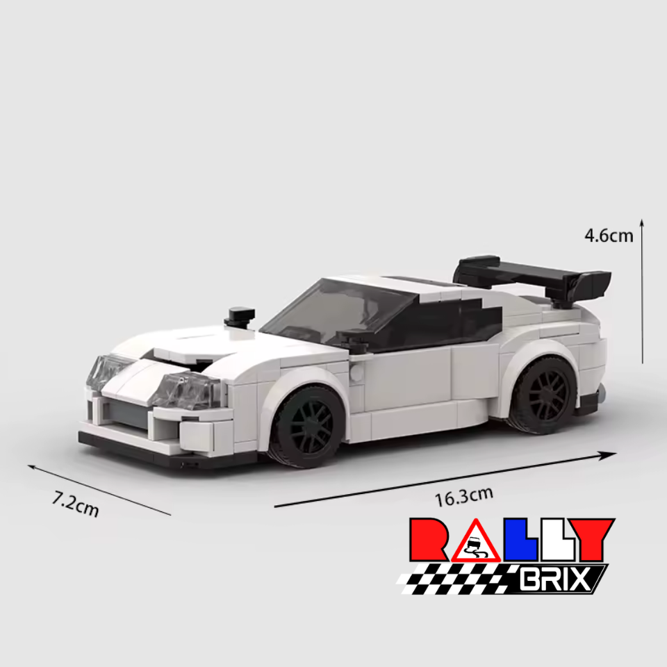 Supra MK4 Turbo 2JZ Style JDM Brick Race Car Set White 263 Pieces