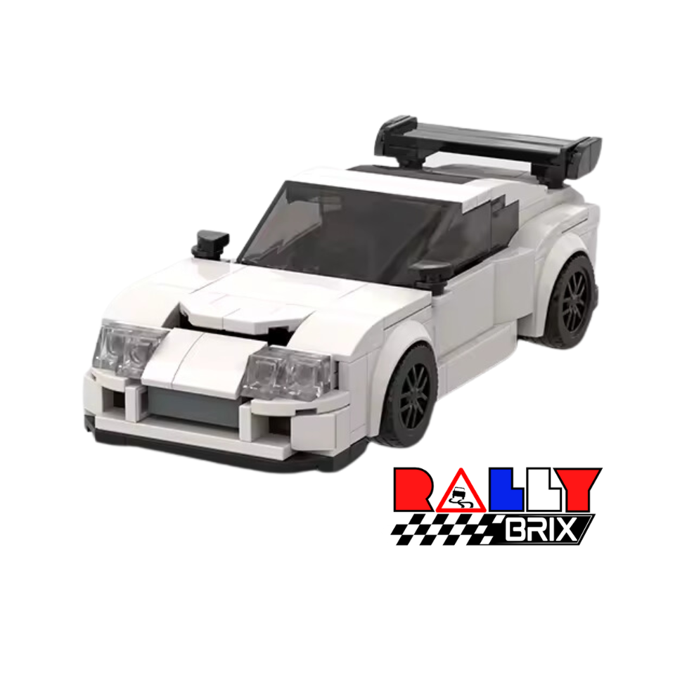 Supra MK4 Turbo 2JZ Style JDM Brick Race Car Set White 263 Pieces