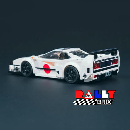 White F40 Turbo Racer 80s Italian Super Car Model Brick Set Kit 351 Pieces