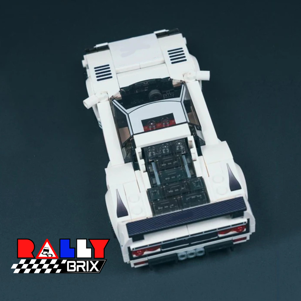 White F40 Turbo Racer 80s Italian Super Car Model Brick Set Kit 351 Pieces