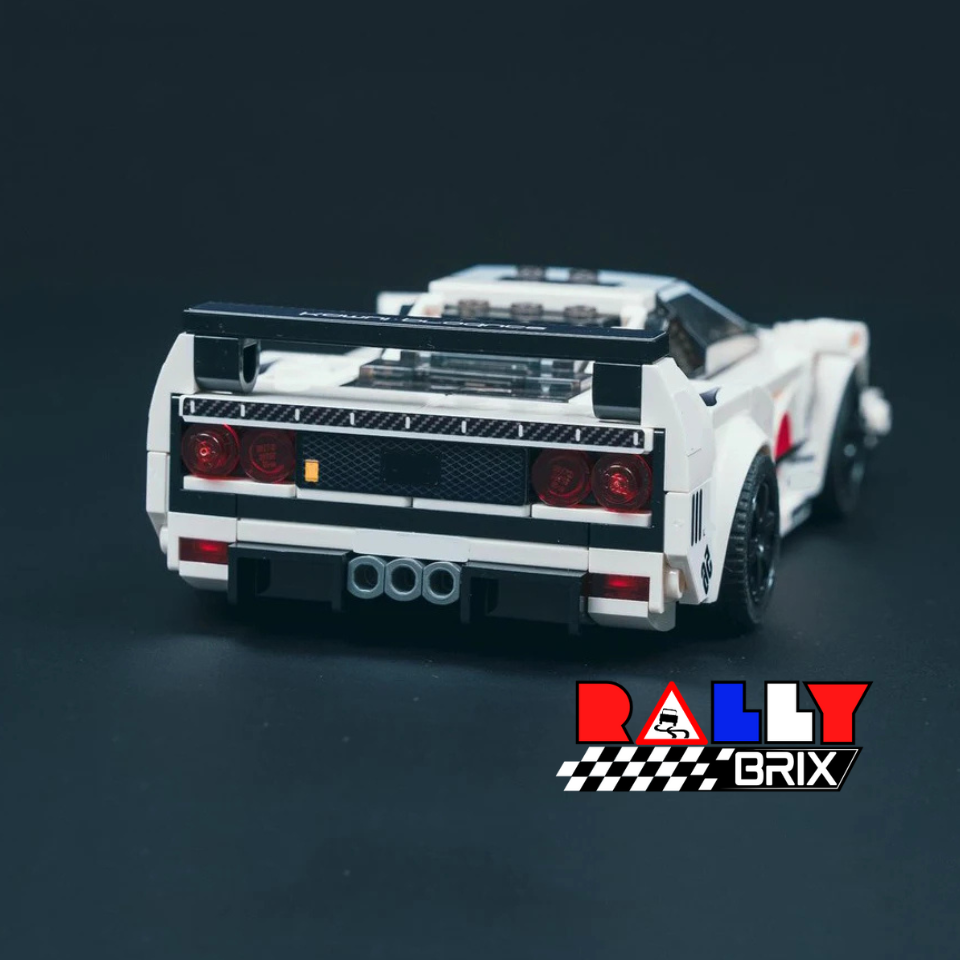 White F40 Turbo Racer 80s Italian Super Car Model Brick Set Kit 351 Pieces